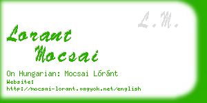 lorant mocsai business card