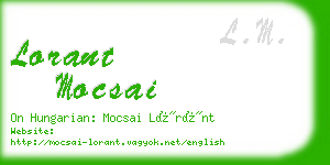 lorant mocsai business card